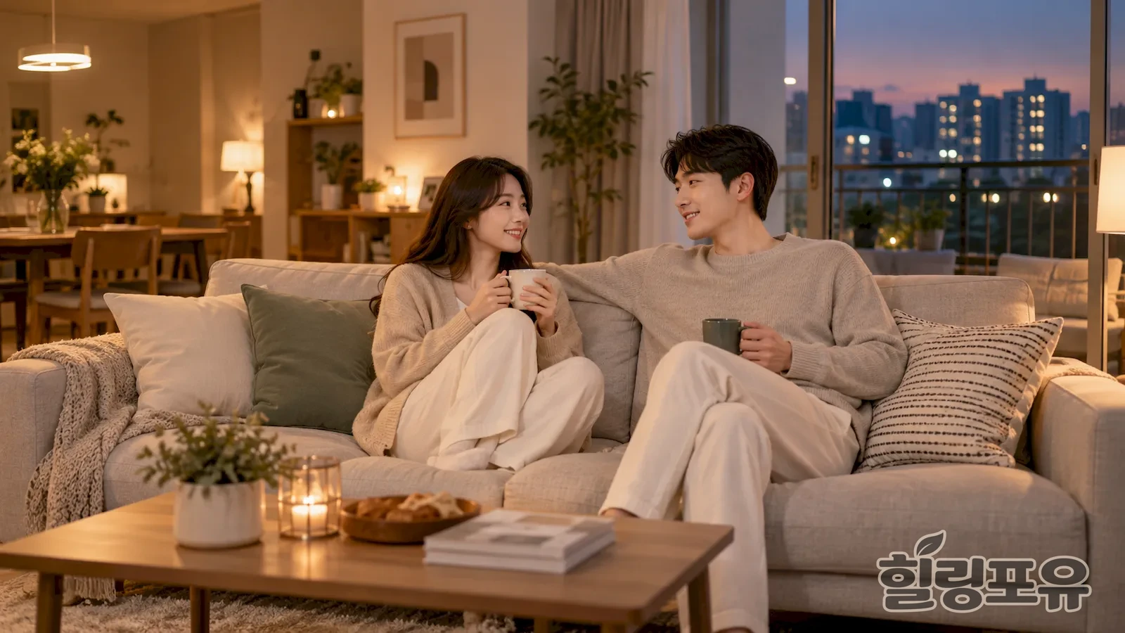 영통구출장마사지 안내를 위한 편안한 실내 생활 공간 이미지